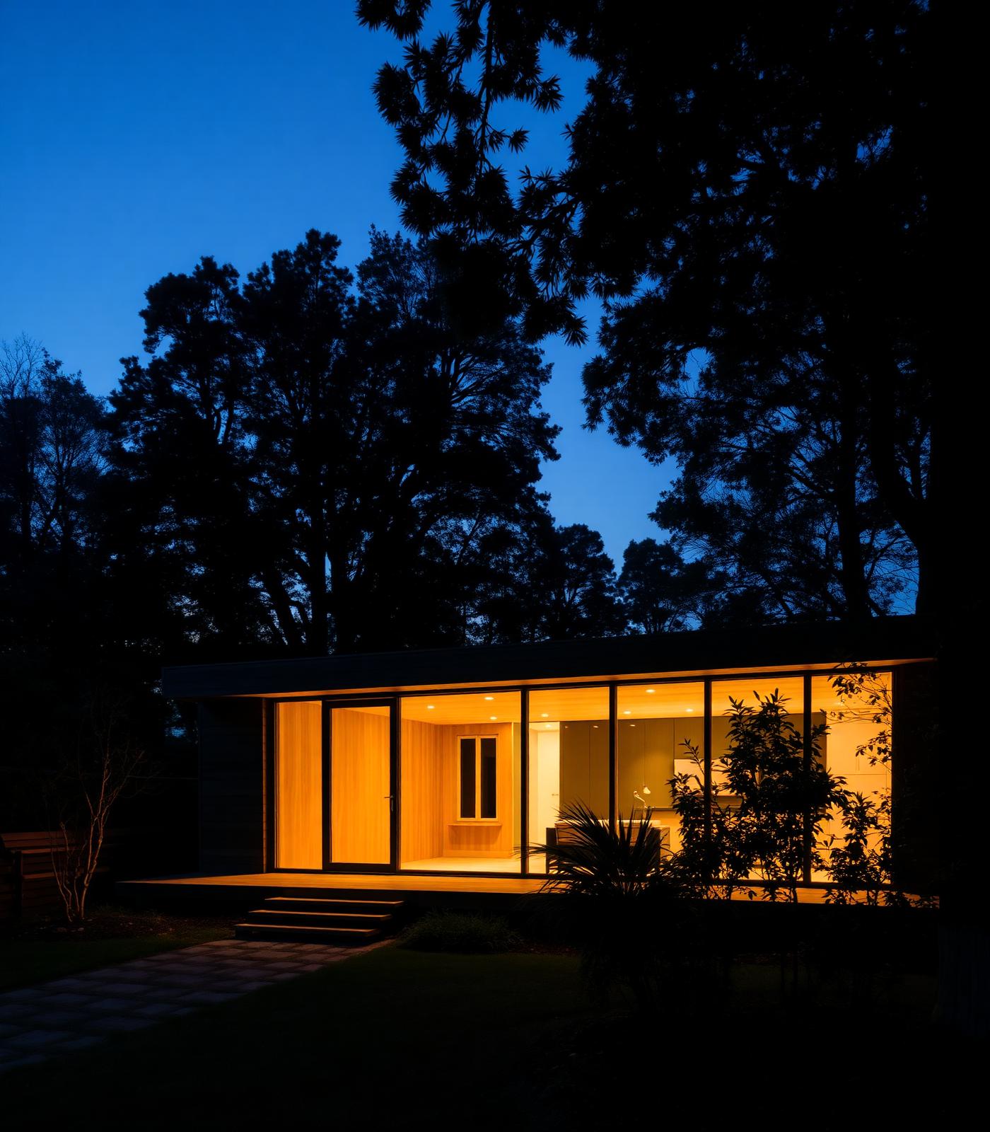 The Willow House exterior at dusk